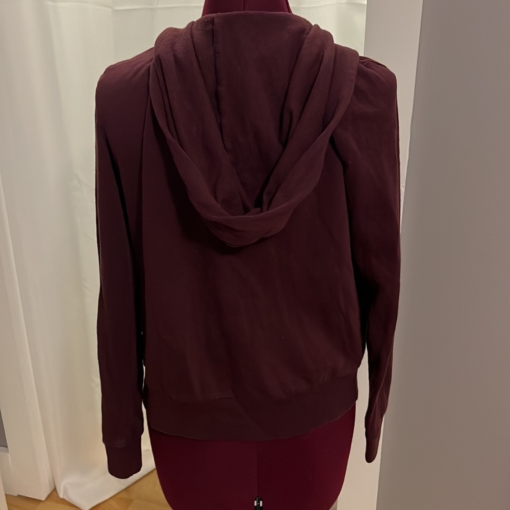 Maroon PINK Victoria’s Secret Lightweight Zip-up Hoodie, Juniors S - Picture 3 of 4